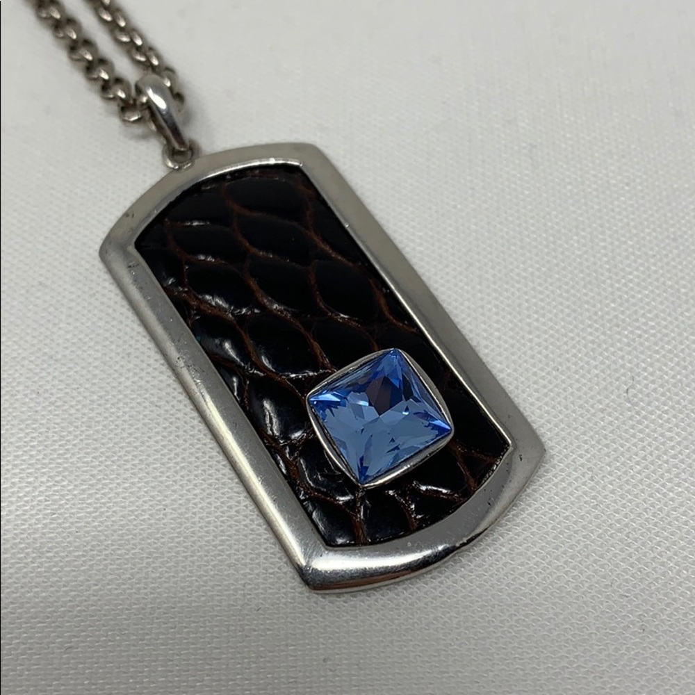 Judith Leiber Dog Tag Necklace